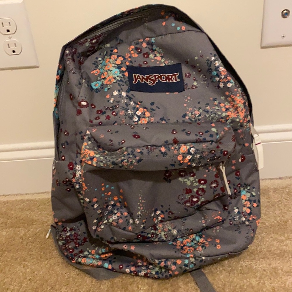 Gray Floral Jansport Backpack